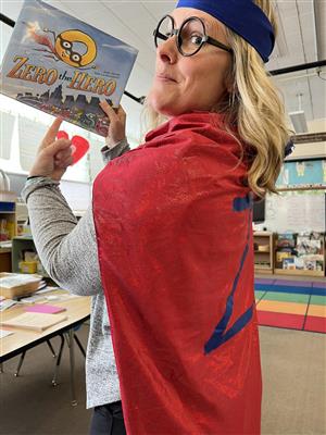 Mrs. Winter as Zero the Hero for 100th Day!